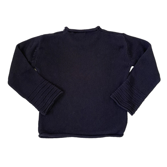 Vintage 90s Women's 100% Cotton Roll Neck Chunky Knit Fisherman Sweater XS Retro - Picture 2 of 6